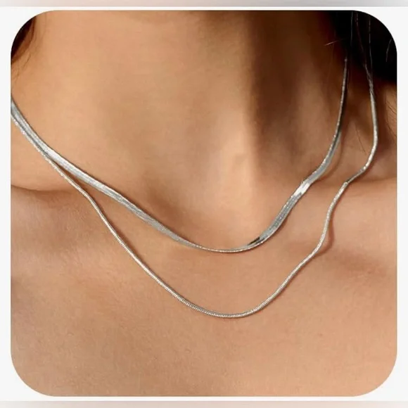 NWT 14K Gold/Silver Plated Snake Chain Necklace, AVAILABLE IN MULTIPLE TONES